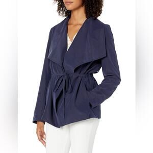 Club Monaco Cadee Open Front Jacket Aviator Navy Shawl Collar Size XL